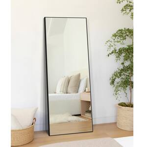 21 in. W x 64 in. H Metal Black Standing Mirror Rectangle Full Length Mirror Framed Wall Mounted Dressing Mirror Stand