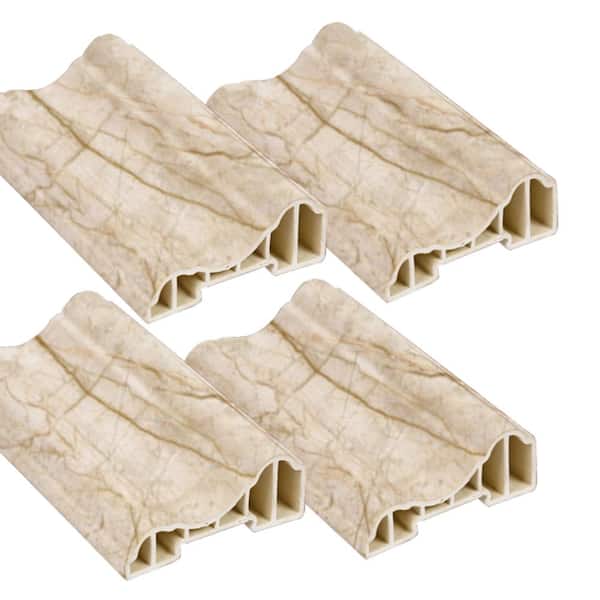 Wellco 2.3 in. x 4.9 ft. Gold Casing Molding Trim WPC Border Trim Strips for Doors and Windows, (4-Pack)