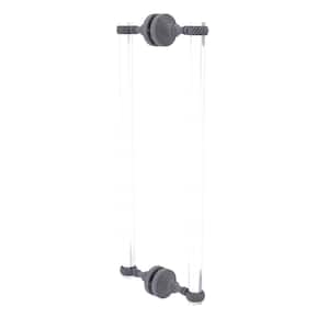 Pacific Grove 18 in. Back to Back Shower Door Pull with Twisted Accents in Matte Gray