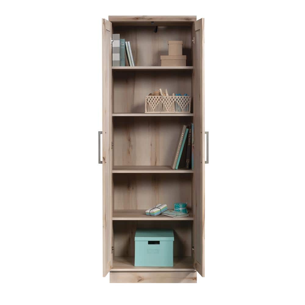 Pacific Maple Freestanding Storage Cabinet with Adjustable Shelving