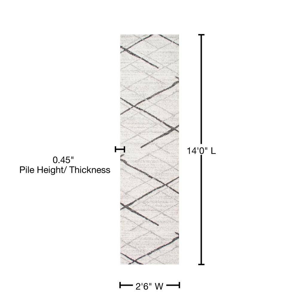 Gray Abstract Lines Reversible Area Rug