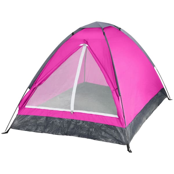 2-Person Pink Dome Tent with Carry Bag