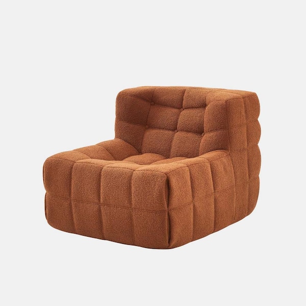 wetiny Orange Sherpa Polyester Beanbag Chair