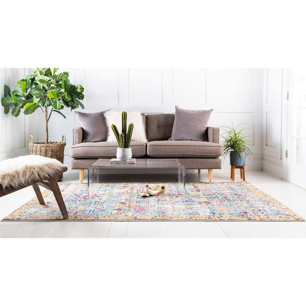 Monterey Blue 8' x 10' Stain-Resistant Polypropylene Rug