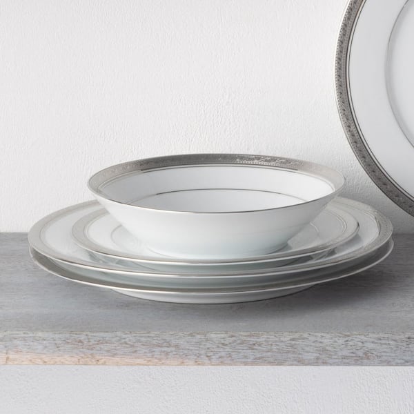 Noritake Crestwood Platinum 12-Piece (Platinum) Porcelain