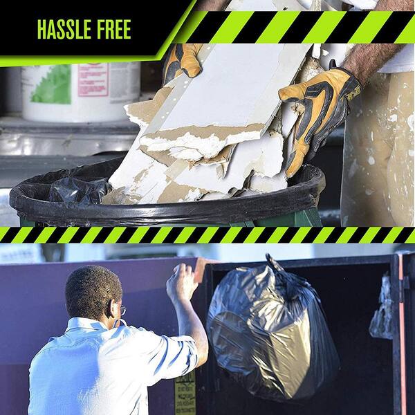 55 Gallon to 60 Gallon Black Low Density EZ Closure Trash Bag (100