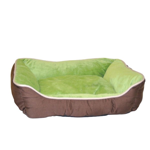 K&H Pet Products Lounge Sleeper Small Mocha/Green Self Warming Dog Bed