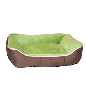 Lounge Sleeper Small Mocha/Green Self Warming Dog Bed