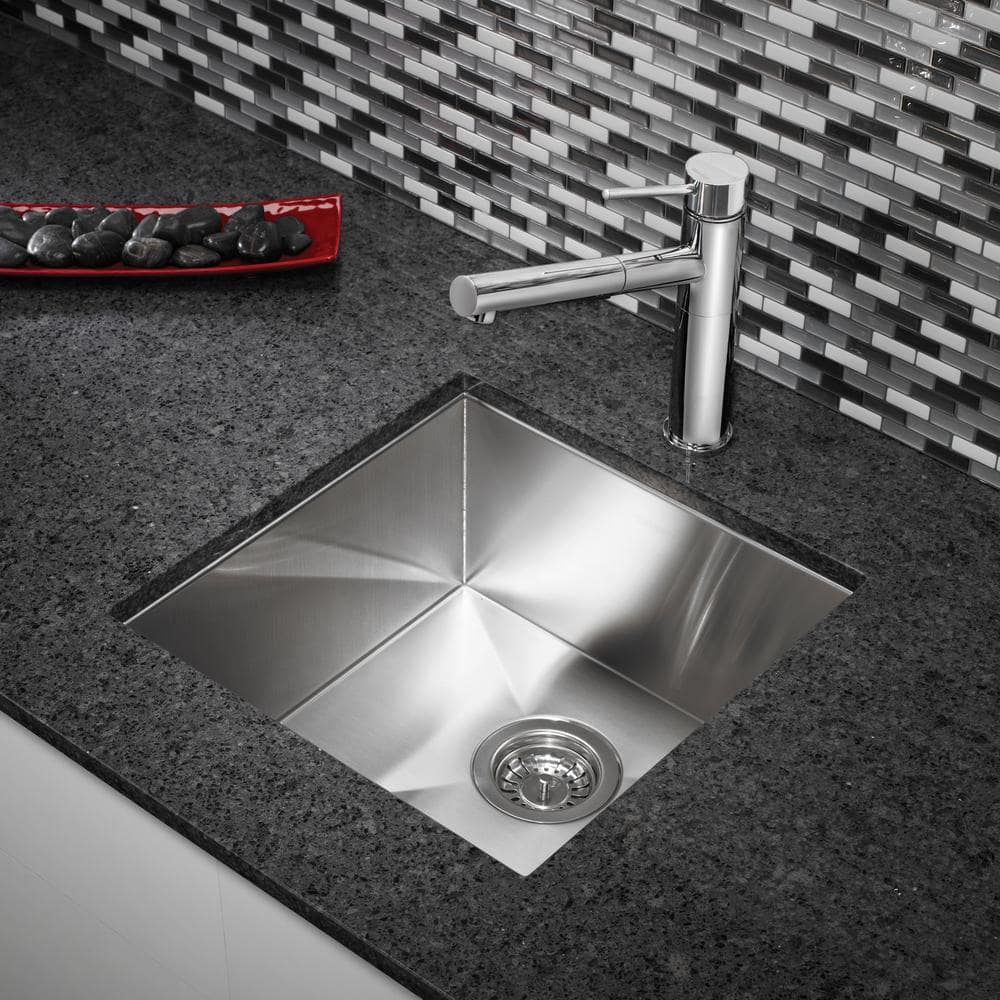 Quatrus 17'' Stainless Steel Undermount Bar Sink