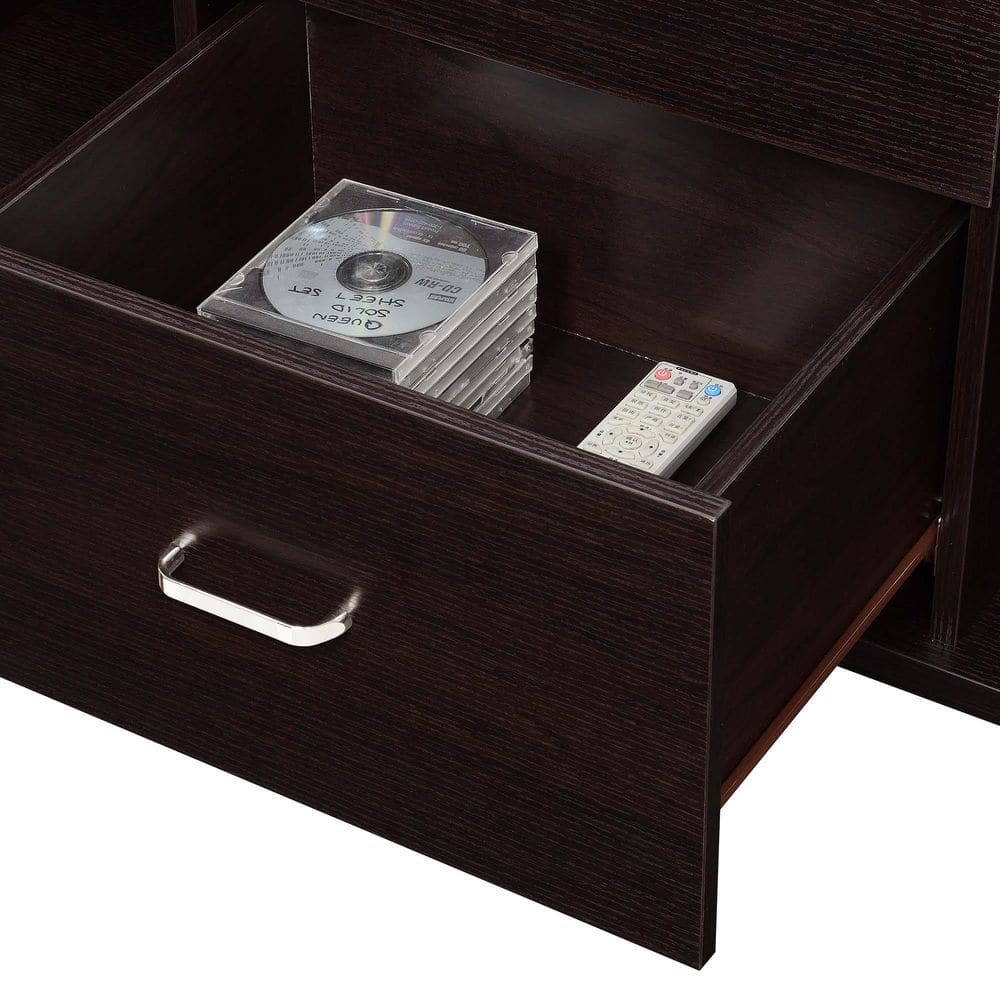 Espresso 48" TV Stand with Cabinet and Shelves
