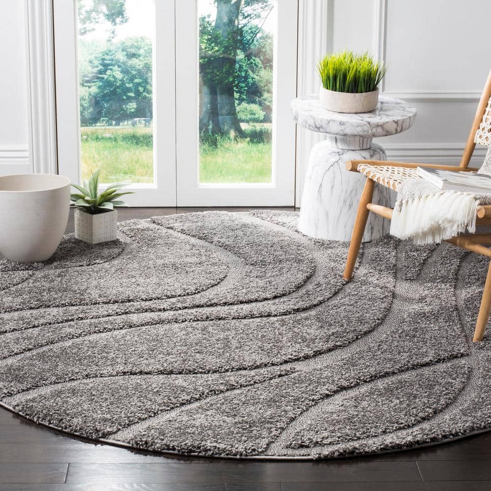 Florida 8 X 8 Gray Abstract Round Rug price history on PriceWatchPro