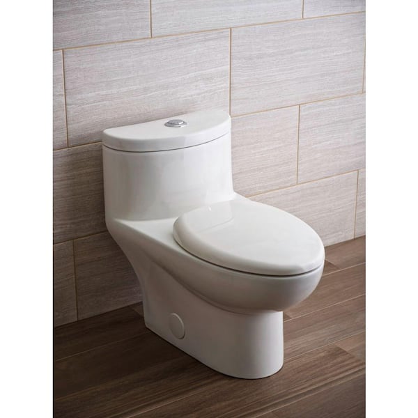 American Standard Tofino Complete 1-Piece 1.1 GPF Dual Flush Elongated Toilet in White with Slow Close Seat