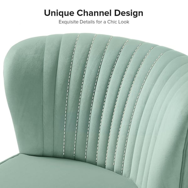 JAYDEN CREATION Monica Modern Sage Velvet Comfy Living Room