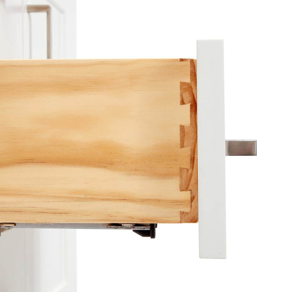 Bayhill White Freestanding Single Vanity with Marble Top