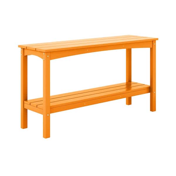 WESTIN OUTDOOR Laguna Outdoor Patio Bar Console Table with Storage Shelf Orange