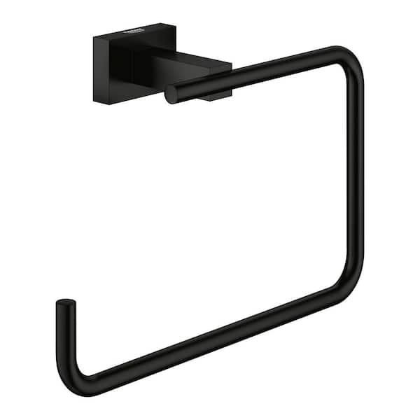 GROHE Essentials Cube Wall Mounted Towel Ring in Matte Black