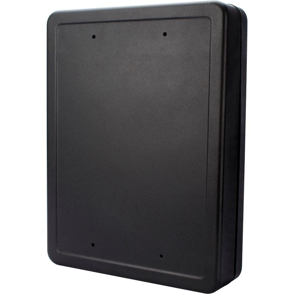 Matte Black Steel Wall-Mount Key Cabinet with Lock, 48 Hooks