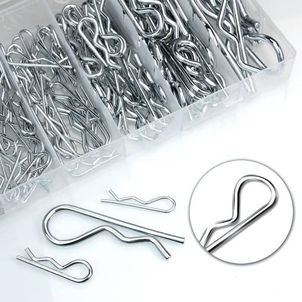 R-Clip Assortment Kit, Zinc-Plated Steel, 6-Sizes (150-Pack)
