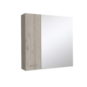 23.6 in. W x 23.6 in. H Rectangular Light Gray Surface Mount Medicine Cabinet with Mirror