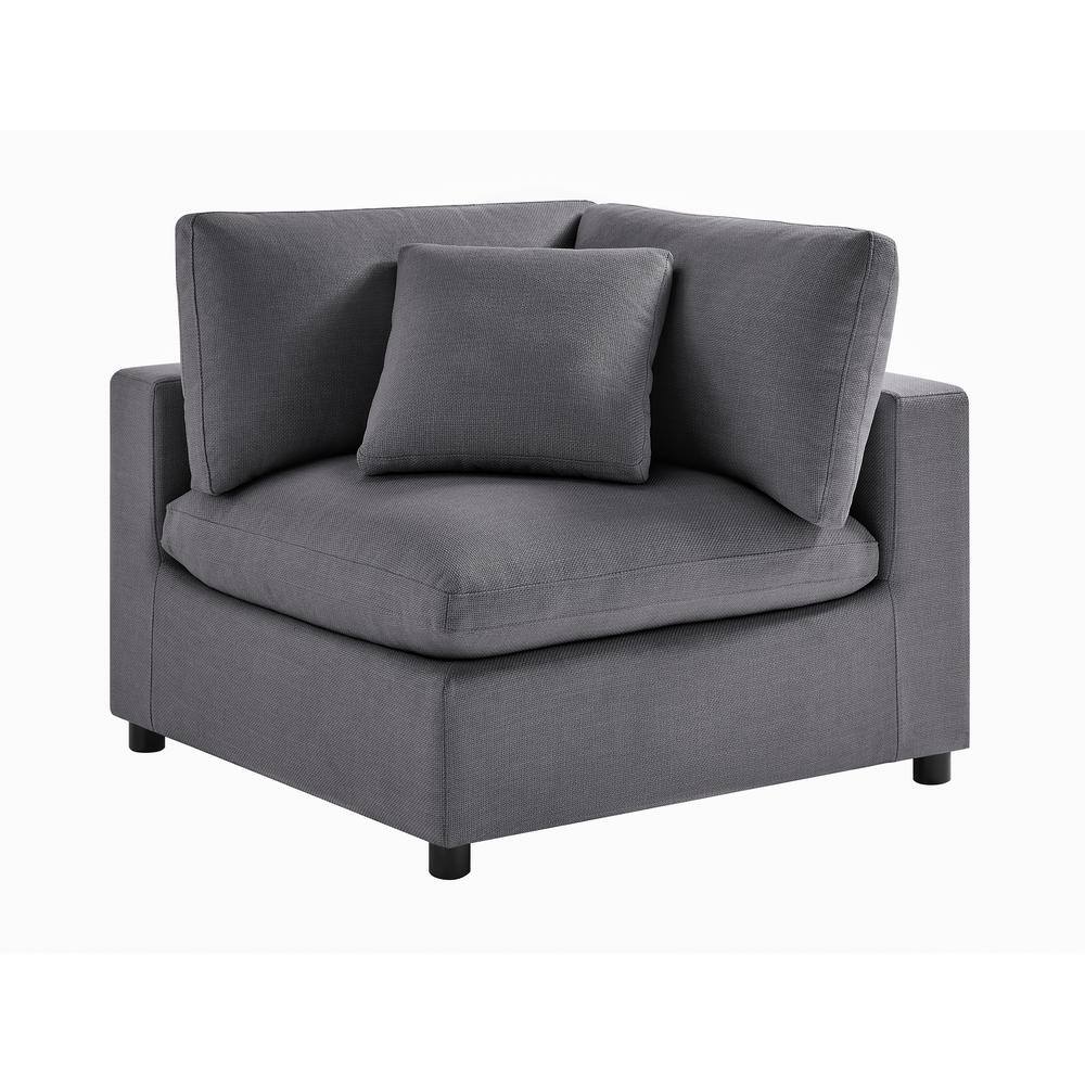 Casella Charcoal Polyester Fabric Corner Accent Chair