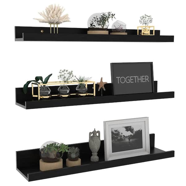 Smt 4 8 In X 24 2 6 Black, Diy Wall Shelves With 2 215 40