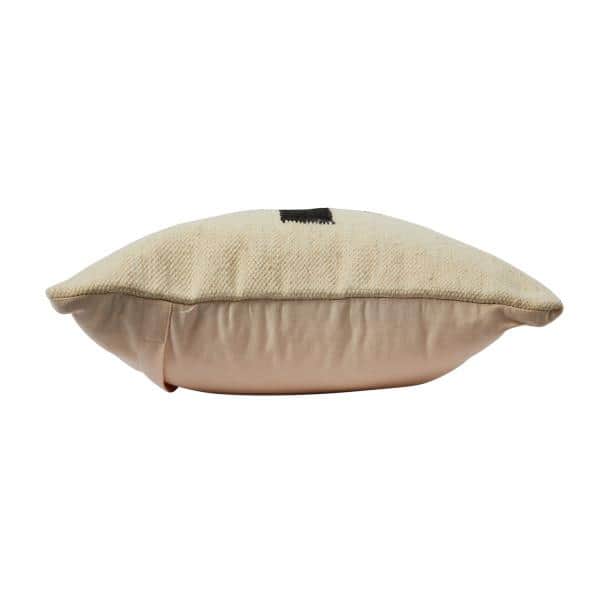 20'' Square Natural and Black Cotton Wool Throw Pillow