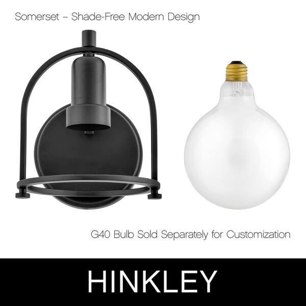 HINKLEY - Somerset 25.0 in. 3-Light Black Shade-Free Vanity Light
