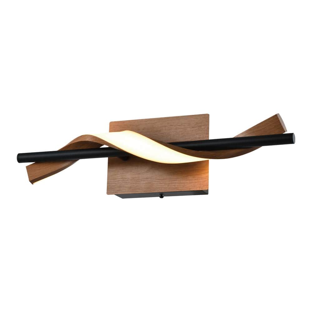 Washington 1-Light 17.9 in. Black/Wood LED Wall Sconce price history on PriceWatchPro