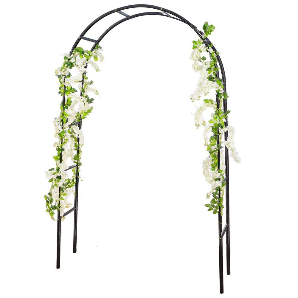 90 in. Metal Garden Arch Trellis in Black for Various Climbing Plants, Wedding and Event Decoration, 2-Size Assembly price history on PriceWatchPro