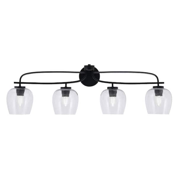 Unbranded Olympia 38 in. 4-Light Matte Black Vanity Light