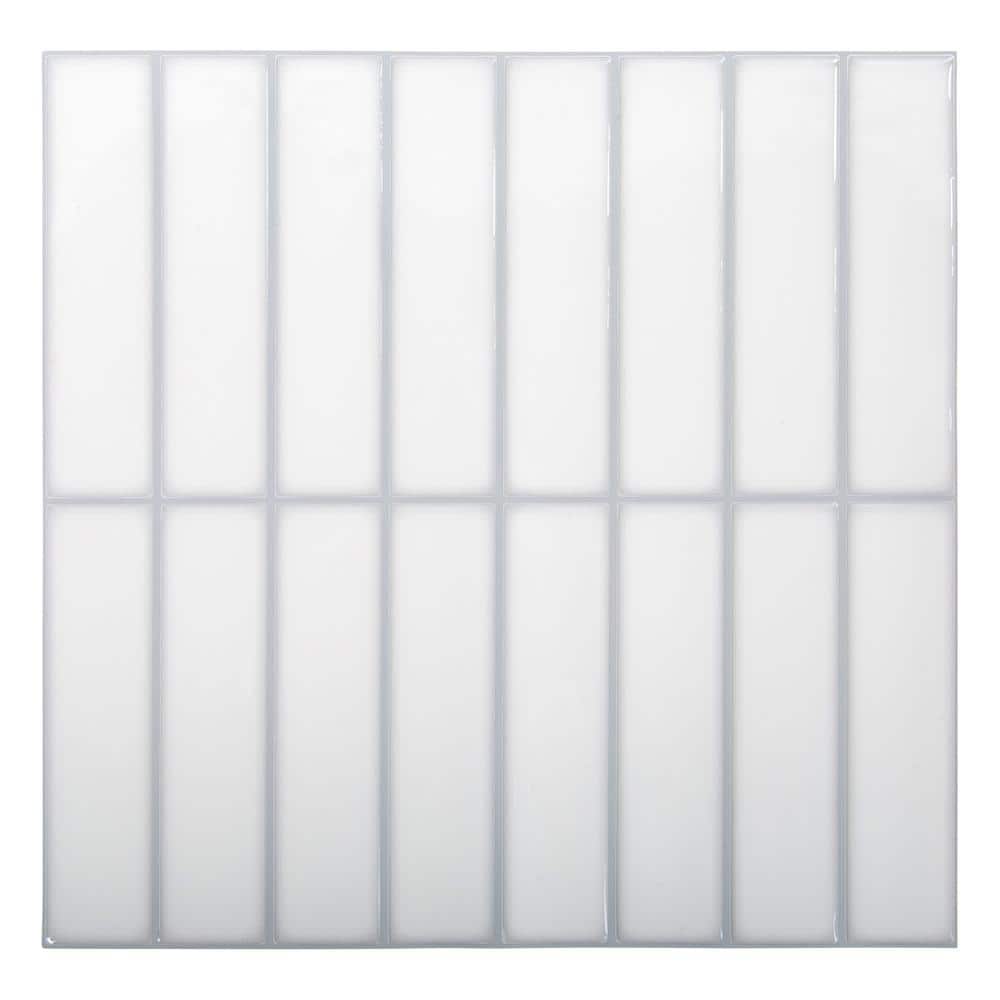 6-Pieces 10 in. x 10 in. White Truu Design Self-Adhesive Peel and Stick Acc