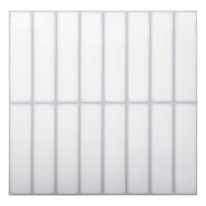 6-Pieces 10 in. x 10 in. White Truu Design Self-Adhesive Peel and Stick Accent Wall Tiles