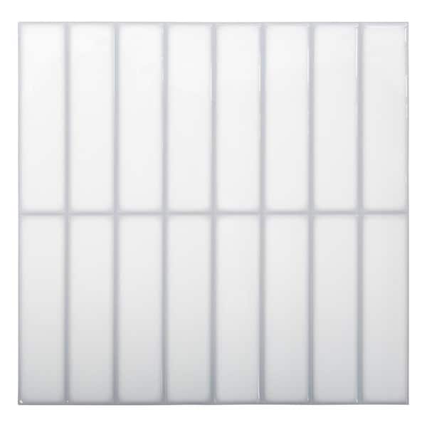 Unbranded 6-Pieces 10 in. x 10 in. White Truu Design Self-Adhesive Peel and Stick Accent Wall Tiles