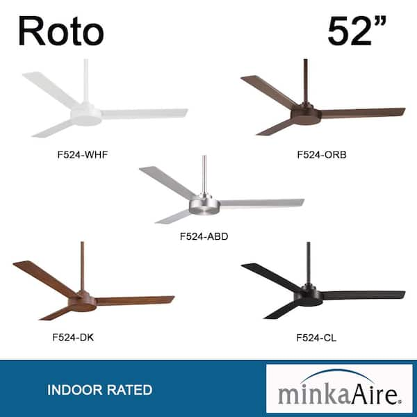 MINKA-AIRE Roto 52 in. Indoor Distressed Koa Ceiling Fan with Wall