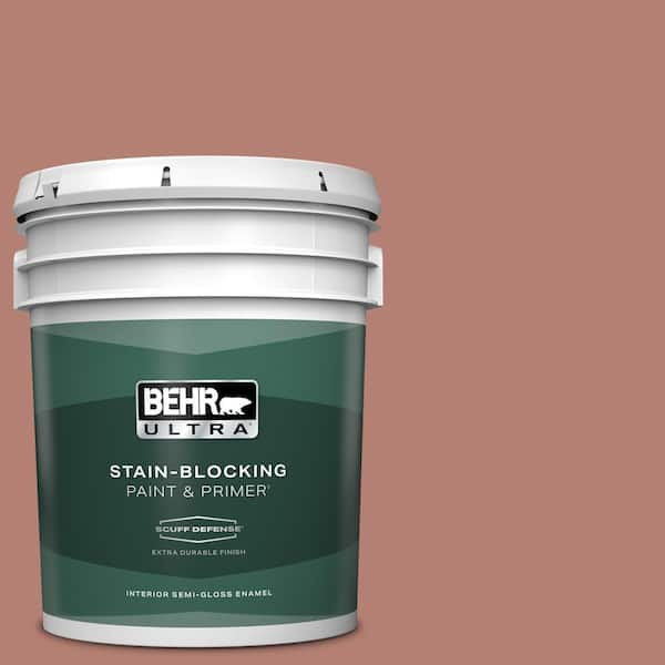 BEHR ULTRA 5 gal. #ICC-102 Copper Pot Extra Durable Semi-Gloss Enamel Interior Paint & Primer