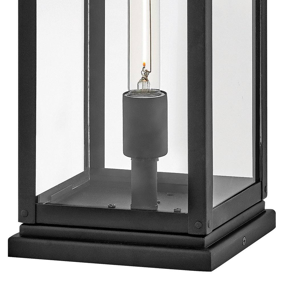 Max Black Aluminum and Clear Glass Outdoor Post Light