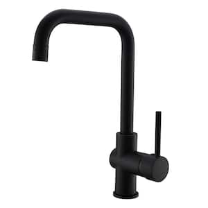Single Handle Pull Down Sprayer Kitchen Sink Faucet with 2 Function Spout in Matte Black