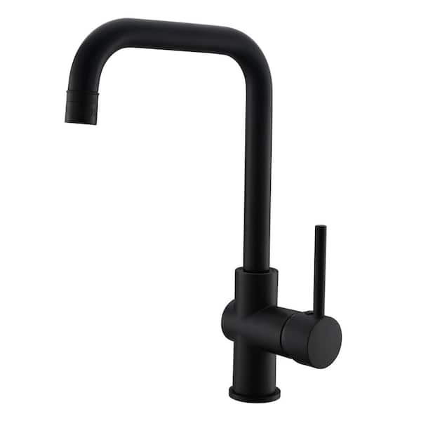 Fapully Single Handle Pull Down Sprayer Kitchen Sink Faucet with 2 Function Spout in Matte Black