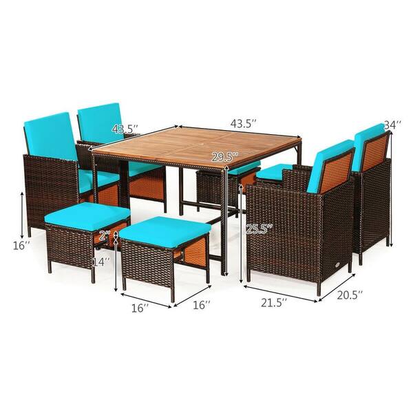 angelos 9 piece dining set with cushions