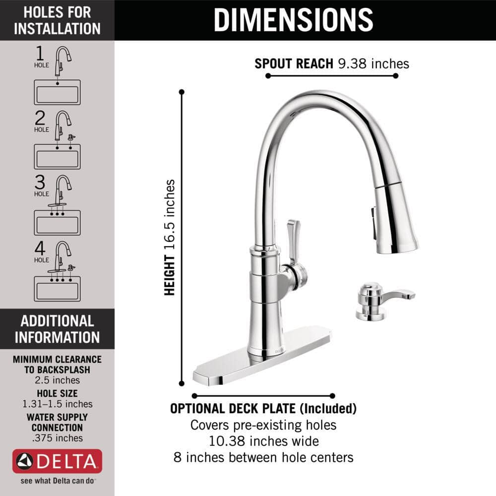 Spargo Chrome Pull-Down Kitchen Faucet with Soap Dispenser