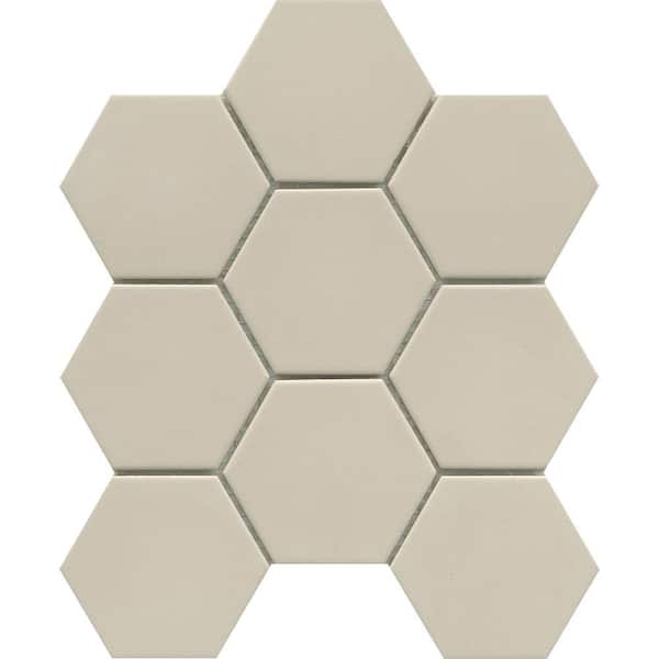 EMSER TILE Source Fawn 8.66 in. x 9.88 in. Honeycomb Porcelain Mosaic Tile (0.594 sq. ft./Each Piece, Sold in Case of 11 Pieces)