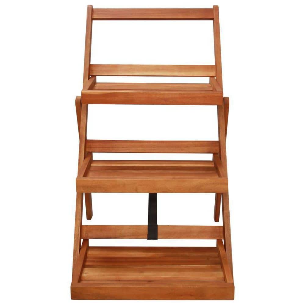 19.7 in. x 24.8 in. x 31.5 in. Solid Acacia Wood 3-Tier Plant Stand  H-D0102HPMRWW - The Home Depot