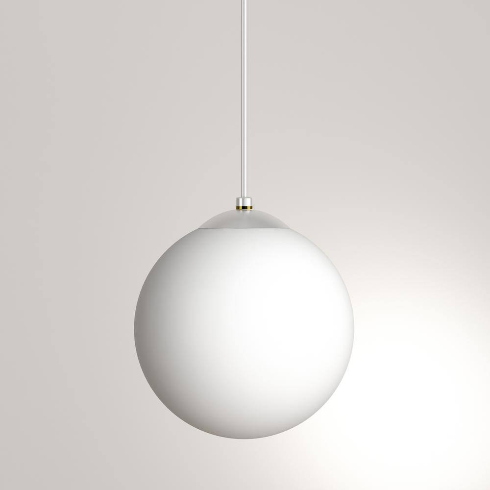 Satin White Glass Globe Pendant Light for Indoor Use