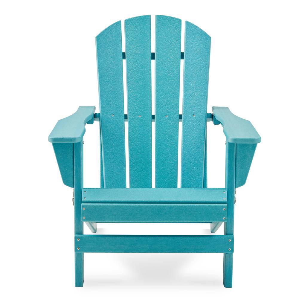 JEAREY Classic Tiffany Blue Folding Plastic Adirondack Chair (Set of 4