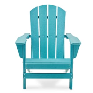 Classic Tiffany Blue Folding Plastic Adirondack Chair (Set of 4)