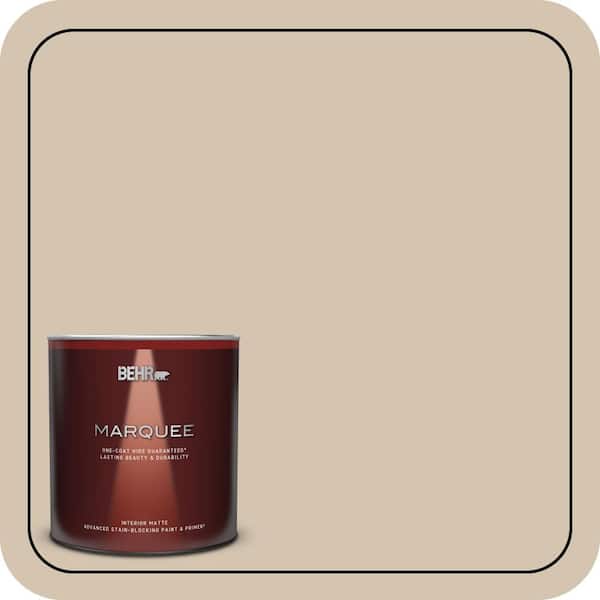 BEHR MARQUEE 1 qt. #N300-3 Casual Khaki Matte Interior Paint & Primer