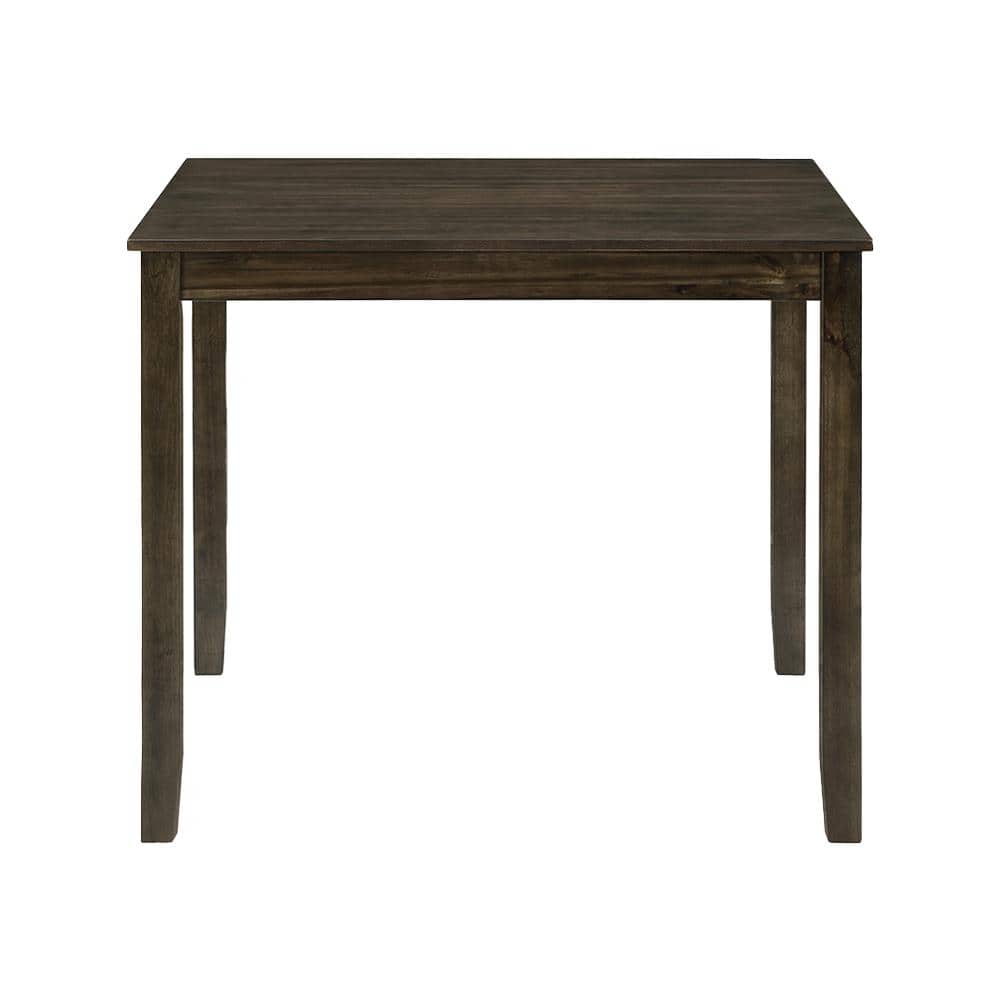 Charcoal Brown 5-Piece Square Dining Set with Faux Leather Seats