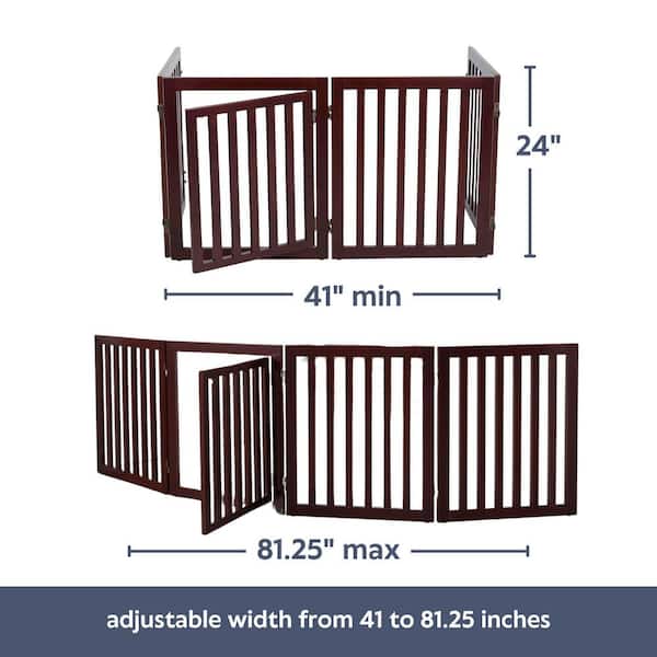 TRIXIE Brown Pet Gate Wooden 4-Panel Configurable Pet Gate 39365