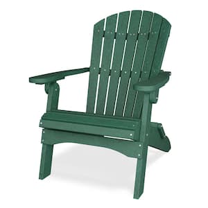 Heritage Turf Green Plastic Outdoor Folding Adirondack Chair