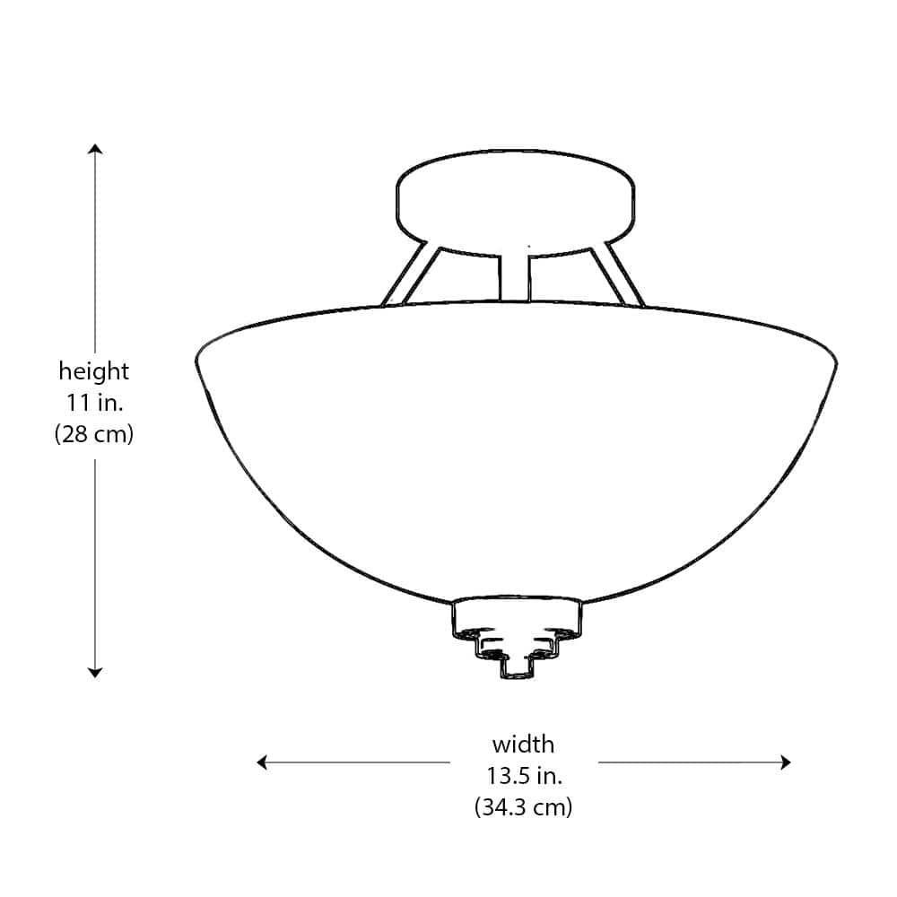Brushed Nickel 13.5" Semi-Flush Mount with Frosted Glass Shade